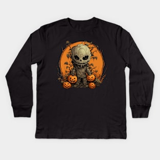 Evil Pumpkin Doll Halloween Kids Long Sleeve T-Shirt